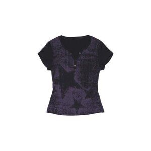 Women’s Black‑and‑Purple Short‑Sleeve Top